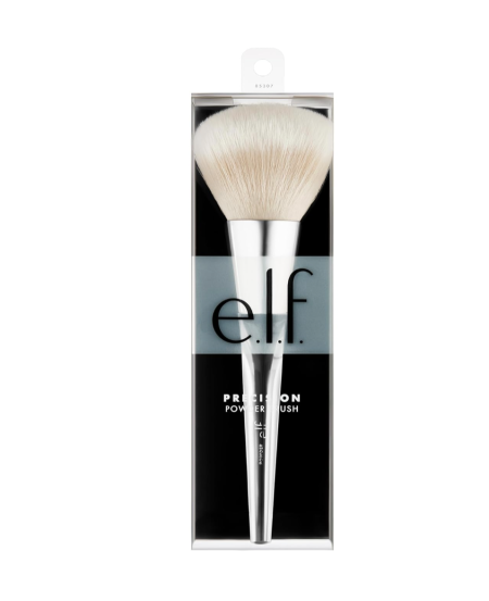  e.l.f. Precision Powder Brush for Detail Application, Synthetic, Silver